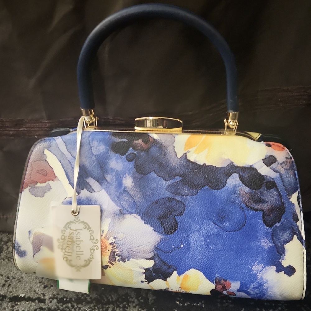 Blue Floral Top-Handle Women's Bag